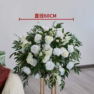 WFB065 venta al por mayor 5D bolas de flores verdes artificiales centros de mesa pieza central 60cm Bola de flor de Rosa de seda para decoración de boda - Product Image 6