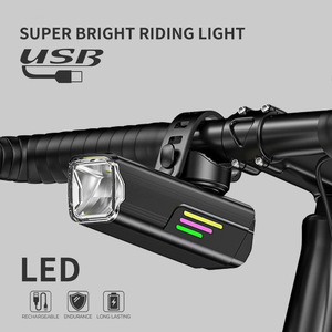 Phare de vélo rechargeable USB XINSITE, lumière avant LED super lumineuse avec klaxon pour la conduite de nuit sur route de montagne - Product Image 1