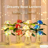 Bunga Mawar Imitasi Berlapis Emas dengan Lampu LED, Pewarnaan Tangan, dan Daun Emas, Hadiah Sempurna untuk Guru saat Musim Sekolah dan Hiasan Meja