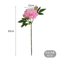 Pivoines artificielles à 3 têtes en soie, réalistes, pour arrangements floraux de mariage, décoration intérieure