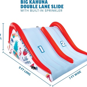 PVC Inflatable Pool Water Slide <b>9</b>*7*4 FT <b>for</b> 2 Person Play Inground Pool <b>for</b> Kids and Adults Backyard <b>Game</b> Swimming Pool Fun - Product Image 2