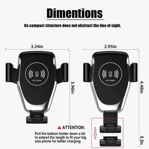 Support de charge pour téléphone portable, station de charge sans fil rapide Q12, chargeur de voiture sans fil avec support - Product Image 5
