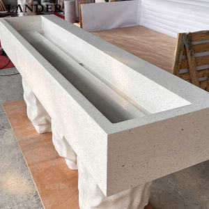 Lander Stone Terrazzo Marbre Évier Lavabo <span class=keywords><strong>Salle</strong></span> <span class=keywords><strong>de</strong></span> <span class=keywords><strong>bain</strong></span> dans l'hôtel Toilette Évier en pierre artificielle - Product Image 4