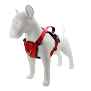 Adjustable Padded Nylon Dog <b>Harness</b> Red <b>Black</b> Buckle Closure Simple Style for Medium Dogs - Product Image 1
