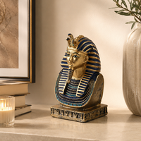 Statue en résine de la buste d'un pharaon égyptien antique, cadeau décoratif pour Halloween et la Journée des morts