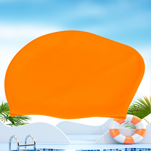 XINYIXUAN Bonnet de bain en silicone orange, imperméable, antidérapant, haute élasticité, pour cheveux longs, unisexe - Product Image 1