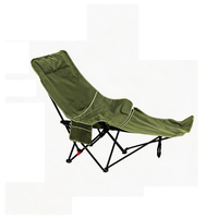 Chaise lune pliable réglable à dossier haut, siège de camping portable en tissu Oxford avec 3 positions d'inclinaison pour pique-nique