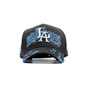 Cappelli da baseball ricamati a 5 pannelli in pelle scamosciata con visiera curva e logo in strass da uomo - Product Image 1