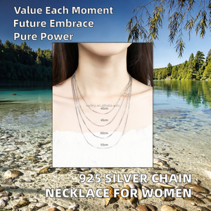 Wholesale 925 Sterling <b>Silver</b> Chopin <b>Chain</b> Water Wave Necklace for Women Classic Gold Plated Jewelry for Gifts - Product Image 2