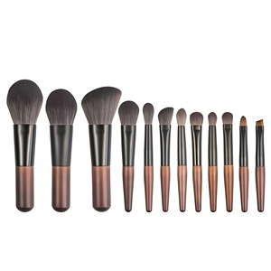 Mini tragbare gefälschte Mahagoni Walnuss Holzgriff Nylon Foundation Primer Puder Make-up Pinsel mit Zip Lock <span class=keywords><strong>Net</strong></span> Bag für Make-up - Product Image 5