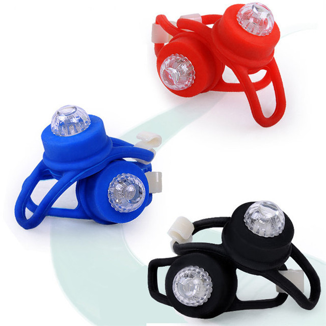 Outdoor Riding Bicycle LED Lights Mini Bike Front and Tail Lamp Flashing Silicone Waterproof Night Riding Bike Headlight