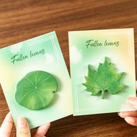 Bloc de Notas Adhesivas con Hojas de Simulación de Arce de Alto Valor Cromático para Estudiantes, Bonitas Notas Adhesivas Reutilizables con Diseño de Hoja de Arce