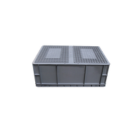 Boîte de déménagement empilable de grande taille Boîte de rangement en plastique Wham Logistics Euro Standard-Lot de 5 (60 litres 2.2kg)