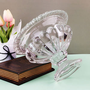 Crystal High Foot Candy Bowl Table Retro Glasses Flower <strong>Vases</strong> Vintage Wedding Decoration <strong>Vase</strong> &amp; Bowl for Decor <strong>Clear</strong> Glass - Product Image 4