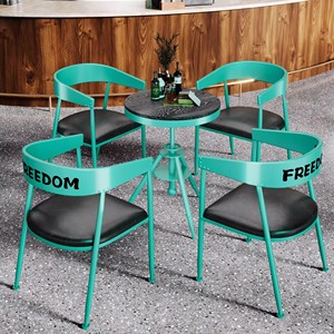 Conjunto de Barra con Estructura de Hierro Resistente y Moderno, Mesa de Diseño Industrial para Uso Comercial, Hogar, Comedor y Exteriores - Product Image 5
