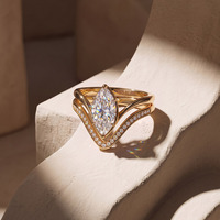 Bague empilable en argent sterling 925 RINNTIN SMOR34 avec moissanite, forme en V, pavé de moissanite couleur D VVS, bijoux étincelants pour femmes