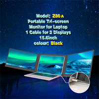 Écran portable double FHD 15,6 pouces grand format 16:9 pour extension d'écran d'ordinateur portable, connexion Type-C