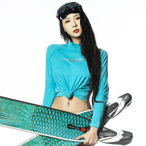 Maglia <span class=keywords><strong>Rash</strong></span> Guard Personalizzata DIVESTAR UPF 50+ Protezione Solare UV SPF Manica Lunga Asciugatura Rapida per Escursionismo, Surf, Immersione e Nuoto - Product Image 3