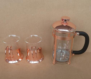 Cooper French Press con 2 vasos <span class=keywords><strong>de</strong></span> vidrio Cooper Juego <span class=keywords><strong>de</strong></span> regalo con caja <span class=keywords><strong>de</strong></span> regalo negra, <span class=keywords><strong>espuma</strong></span> protectora EPE en el interior, juego <span class=keywords><strong>de</strong></span> cafetera y tetera - Product Image 4