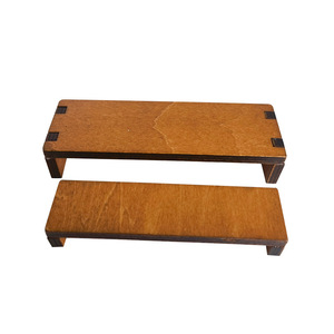 Japanese Style Wooden <b>Bench</b> <b>Set</b> Peach Wood Color Rectangle Shape <b>Table</b> Decoration Accessories - Product Image 4