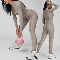 Combinaison de sport pour femme, demi-zip, haute performance, yoga, fitness, gym, une pièce, tenue de sport, coupe ajustée, bodycon, manches longues, combinaison de sport