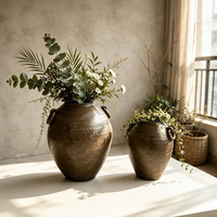 Vase de table en céramique artisanale style Wabi-sabi Arm Lvg, objet décoratif, pot en céramique, vase de table, pots en poterie en forme d'oreille