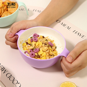 Wuhe Childrens Bowl With Handle Melamine Bpa Free Anti Scalding For Kids Home Use - Product Image 1