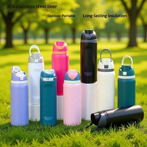 Botella de Agua de la Marca <span class=keywords><strong>Homedesign</strong></span> OEM, Botella Deportiva Aislada al Vacío de Acero Inoxidable con Asa, Termo para Uso en Exteriores, Senderismo, Camping y Viajes - Product Image 1