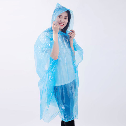 Custom Logo Printed PE Disposable Rain Ponchos Waterproof Plastic for Girls