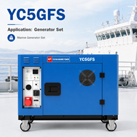 Groupe électrogène diesel silencieux SCDC Yuchai YC5GFS-3 5kW avec kit de roues et AVR intégré, faible bruit, pour alimentation de secours domestique