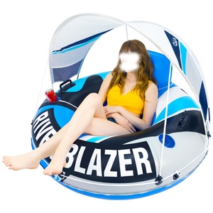 Support Customization Water Party Leisure Floating Suntan Tub Floating Bed <b>Frame</b> Detachable Canopy with Sun protection - Product Image 1