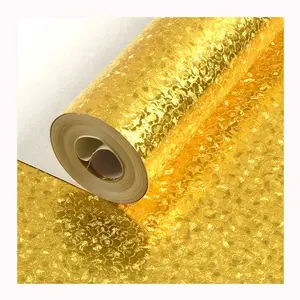 Foil Embossed Metallic Wall Paper Luxury Golden Glitter Wallpaper Gold Modern Floral Waterproof White & Gold Wallpapers Gluing