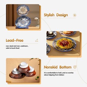 <span class=keywords><strong>Service</strong></span> de table en porcelaine, <span class=keywords><strong>18</strong></span> pièces, vaisselle de cuisine chinoise, <span class=keywords><strong>assiette</strong></span> et bol en céramique - Product Image 4