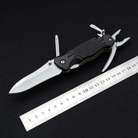 Couteau pliant industriel en acier à bouton-poussoir, couteau utilitaire EDC d'extérieur, pince, ouvre-bouteille, personnalisable OEM