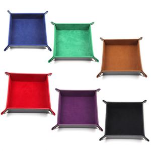 Square Small Tray Suede Sieve Board Game PU Leather Storage <b>Box</b> - Product Image 2