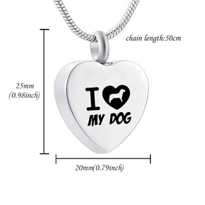 Joyería de cremación, <span class=keywords><strong>amo</strong></span> a <span class=keywords><strong>mi</strong></span> perro, mascota, urna, collar, colgante tallado en forma de corazón, cadena de serpiente, adecuado tanto para hombres como para mujeres - Product Image 2