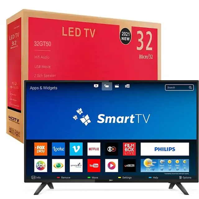 LED 32 TV 4K LED Android Smart TV Tiongkok diskon besar 32 40 42 50 65 75 inci layar datar HD LED TV LCD 32 50 55