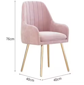 Silla de Comedor Moderna para Restaurante, Muebles de Comedor Nórdicos de Metal, Silla de Comedor de Terciopelo con Patas de Metal - Product Image 4