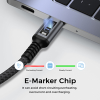 Câble USB Type C UNIEAN 1m/2m/3m 100W 5A, Charge Rapide et Transfert de Données, Cordon Tressé en Nylon Durable pour iPhone 17
