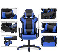 Chaise d'ordinateur de jeu de luxe Gamer Massage en cuir pu led rgb violet noir blanc rose Scorpion Racing chaise de jeu avec repose-pieds