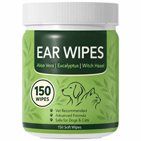 Lingettes nettoyantes pour oreilles de chien sans parfum, pour contrôler les démangeaisons, éliminer les odeurs, la saleté et la cire