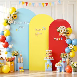 Couverture d'arche en Spandex élastique rose bleu pour décoration murale de fête de 8ft toile de fond de mariage d'anniversaire de douche nuptiale de luxe pour les fêtes - Product Image 3