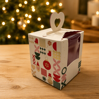 Boîtes en papier de Noël jetables personnalisées en gros avec fenêtre transparente pour l'emballage de gâteaux et de cadeaux de boulangerie