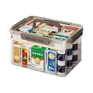 Doorzichtige Meerlagige Pp Plastic EHBO-Kit Organizer Handvat Deksels Thuis Medicijnbenodigdheden Opbergdoos Opbergbakzakgebruik - Product Image 6