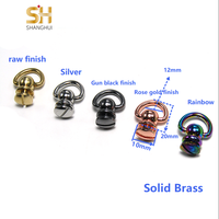 Anneau en D rotatif en laiton massif en forme de 8 avec vis de fixation pour collier d'animal, sangle, cuir, quincaillerie de bricolage