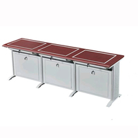 Bureau d'ordinateur moderne en panneau de densité, avec écran caché, polyvalent, pour étudiants, laboratoire scolaire