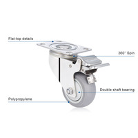Produit de Style populaire en acier inoxydable 3/4/5 pouces 80-130kg charge nivelant l'hôpital roulette pivotante rigide