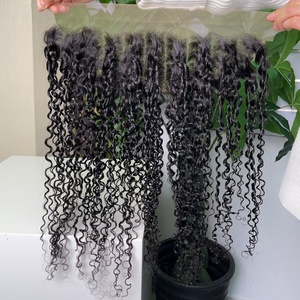 Remy Hair <b>Pixie</b> Curly Lace Frontal 13by4 Natural Color Ear to Ear Frontal Handmade Good Hair Vendor Guarantee Hair - Product Image 3