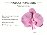 Têtes de fleurs d'orchidées en soie faites à la main de 11 cm, Phalaenopsis en vrac pour bouquets de mariée DIY, pinces à cheveux de remise de diplôme, décoration de mariage