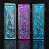 Ensemble de dés de jeu de rôle en métal argenté vintage fait main, 1 pièce, avec design de dragon sculpté à la main, boîte magnétique en fer pour Dungeons & Dragons